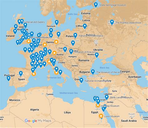 Interactive Map of Ancient Egyptian Museum Collections