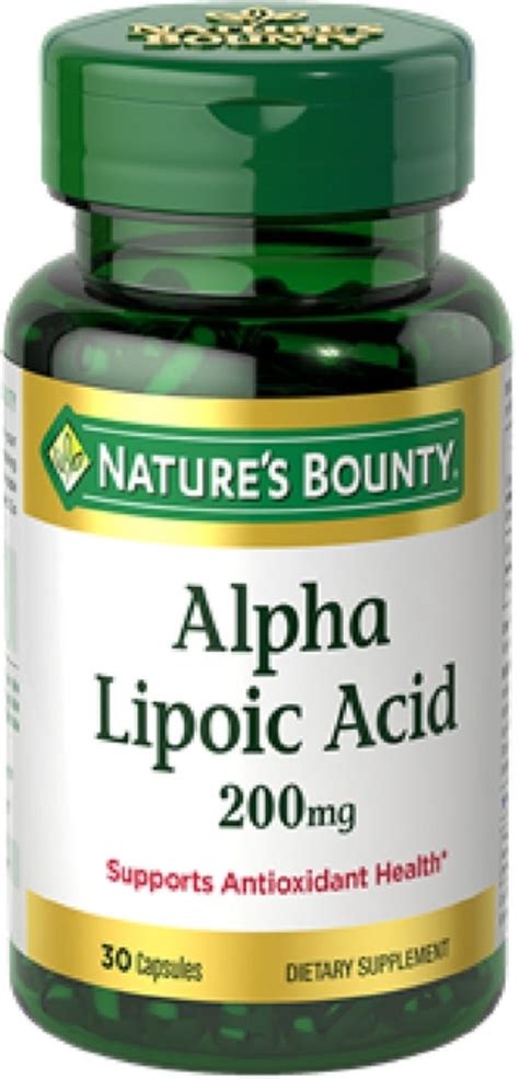 Nature's Bounty Super Alpha Lipoic Acid Dietary Supplement Capsules ...