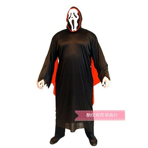 Adult Halloween Devil Demon Costume Scary Ghost Face Robe For Parties ...