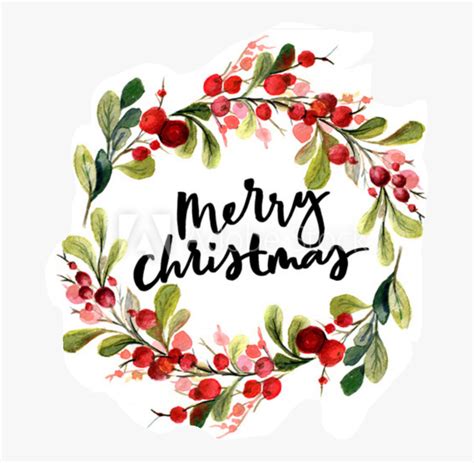 Merry Christmas Watercolor Wreath , Free Transparent Clipart - ClipartKey