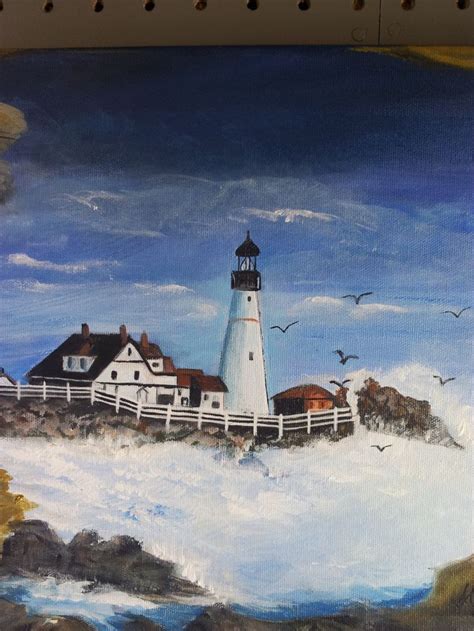 Maine lighthouse | Maine lighthouses, Lighthouse, Painting