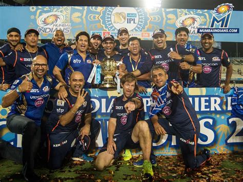 The new IPL champions celebrate - Mumbai Indians