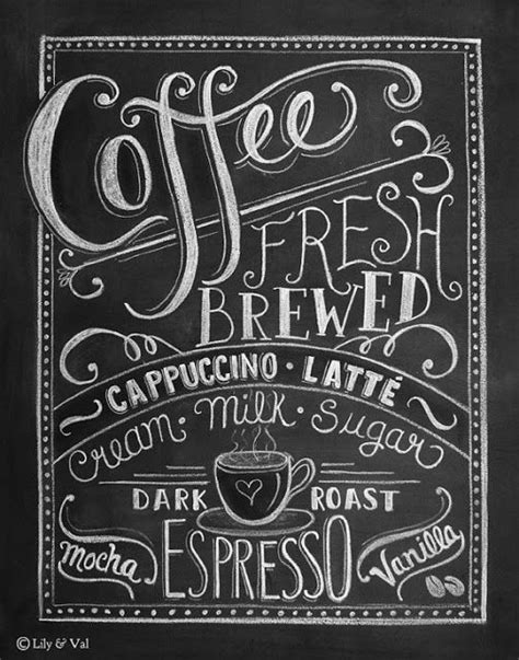 DIY Coffeehouse Chalkboards - | Coffee art print, Chalkboard art ...