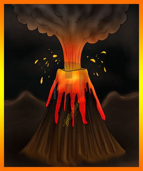 Volcanic Eruption Drawing at PaintingValley.com | Explore collection of ...