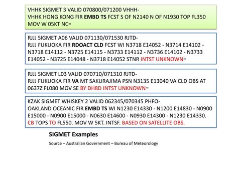 PPT - Definition of SIGMET Data Link Messages PowerPoint Presentation ...