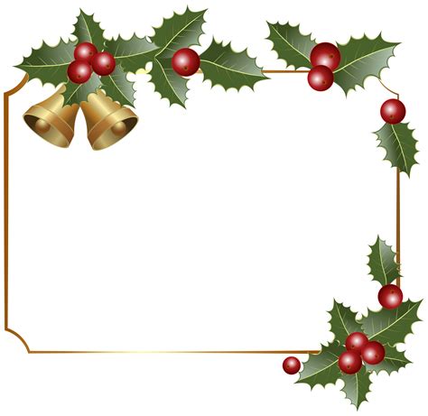 Christmas Border Decor with Bells PNG Clipart Image | Gallery ...