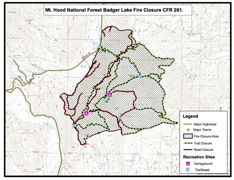 Mt Hood National Forest Map - Vector U S Map