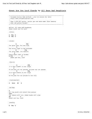 Great Are You Lord Chords In C - Fill and Sign Printable Template Online