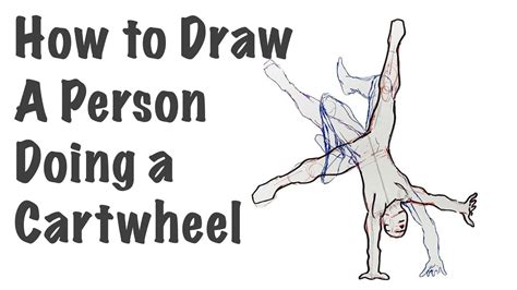 How to Draw a Person Doing a Cartwheel - front view - YouTube