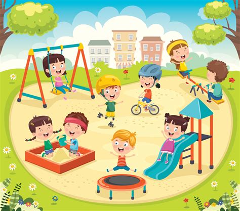 Children Playing In The Park 2822928 Vector Art at Vecteezy