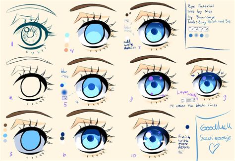 Step by Step - Manga eye Tutorial + video tutorial by Saviroosje on ...