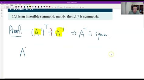 Theorem 1.7.4 (Symmetry of the Inverse of Invertible Symmetric Matrix ...