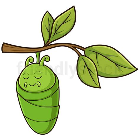 Cartoon Caterpillar Forming Chrysalis Cocoon Clip Art Vector ...