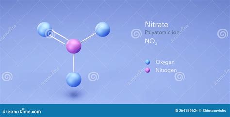 Nitrate Molecular Structures, 3d Model Polyatomic Ion, Structural ...