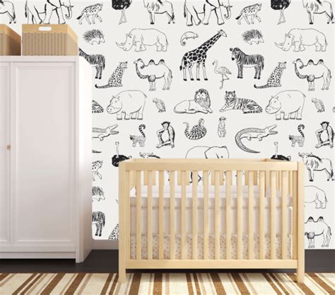 Safari Animal Wallpaper for nursery | Safari nursery walls, Nursery ...