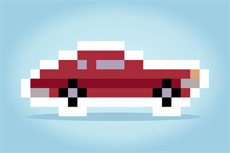 classic 8 bit car pixel art. Vector illustration of a car cross stitch ...