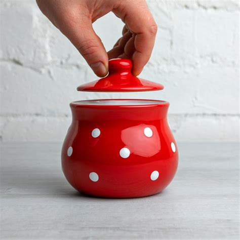 Red Honey Pot Sugar Bowl With Lid Handmade Ceramic Pottery - Etsy