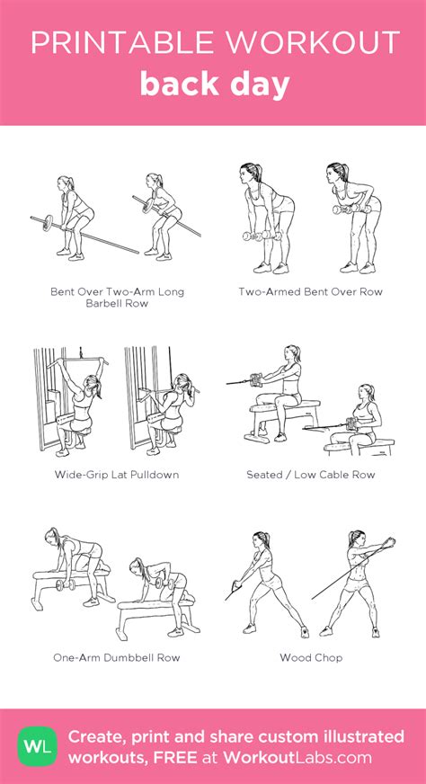 Back workout 2 – click to view and print this illustrated exercise plan ...