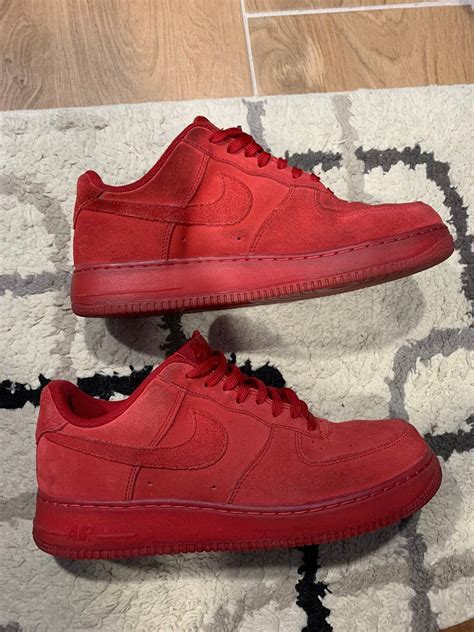 Nike Red suede Air Force 1 | Grailed