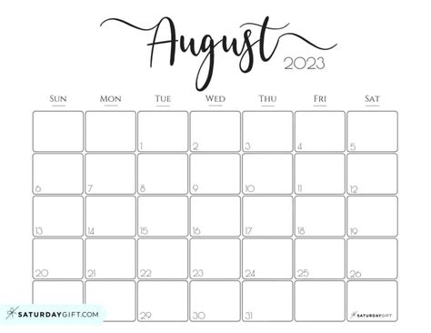 Printable August 2023 Calendar - Printable Form, Templates and Letter