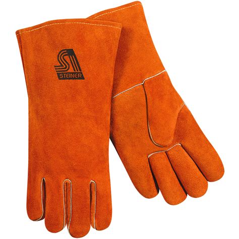 Premium Side Split Cowhide Stick Welding Gloves - Wool Lined - Steiner ...