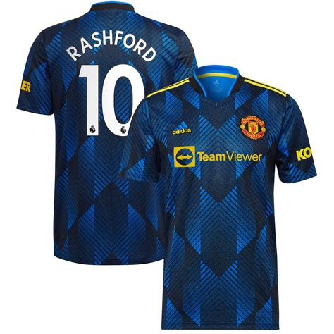 Men's adidas Marcus Rashford Blue Manchester United 2021/22 Third ...