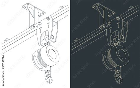 Crane trolley drawings Stock Vector | Adobe Stock