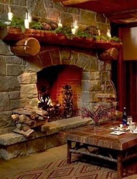 99 Inspiring Rustic Christmas Fireplace Ideas To Makes Your Home Warmer