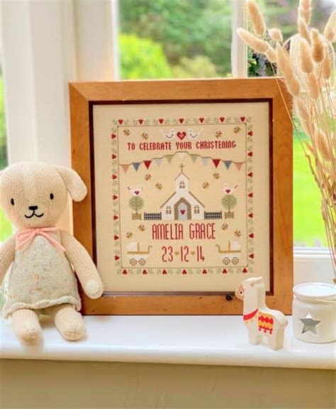 Christening cross stitch - Historical Sampler Company