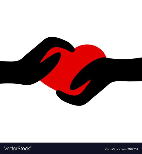 Two hands holding heart Royalty Free Vector Image