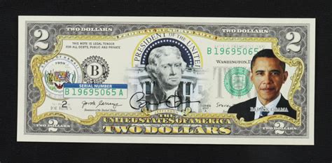 Barack Obama Genuine Legal Tender U.S. $2 Two Dollar Bill Commemorative ...