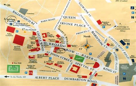 Map of Stirling city centre. | Travel printables, Stirling, Rainbow pools