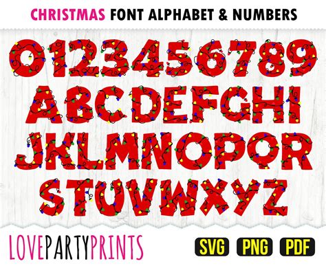 CHRISTMAS FONT SVG Png and Pdf Files 300dpi High Quality - Etsy