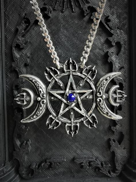 Seal Sigil of Hecate & Poseidon Pendant, Triple Moon Necklace With ...