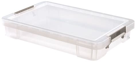 12L Clear Allstore Flat Storage Box - 90mm x 365mm x 550mm - Whitefurze ...