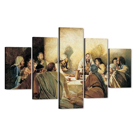 Buy The Last Supper Canvas Wall Art, 5 Pieces The Last Supper Wall ...