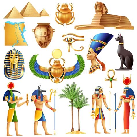 Ancient Egyptian Gods Set Cartoon Design Stock Illustration ...