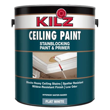 KILZ Stainblocking Interior Ceiling Paint and Primer in One, Flat White ...