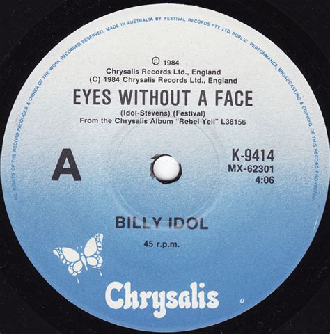 Billy Idol - Eyes Without A Face (1984, Vinyl) | Discogs