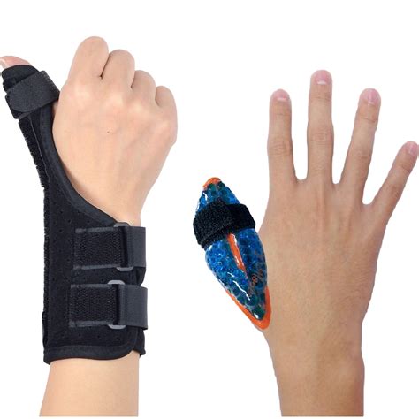 Buy BodyMoves Thumb Splint Brace Plus Finger Hot and Cold Gel Pack- for ...