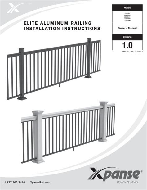 elite aluminum railing installation instructions - Xpanse