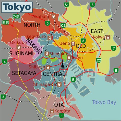 Map of Tokyo, Japan