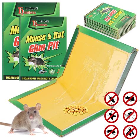 Deago Large Mouse Glue Traps with Enhanced Stickiness Snake Rat Mouse ...