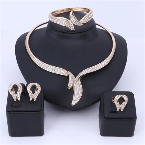 Women-Jewelry-Sets-Gold-Color-Fashion-Statement-Necklace-Dubai-Bridal ...