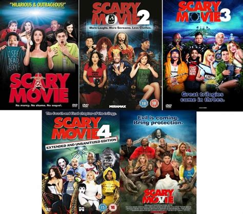 Scary Movie Complete DVD Collection [5 Discs] Boxset: 1 / 2 / 3 / 4 / 5 ...