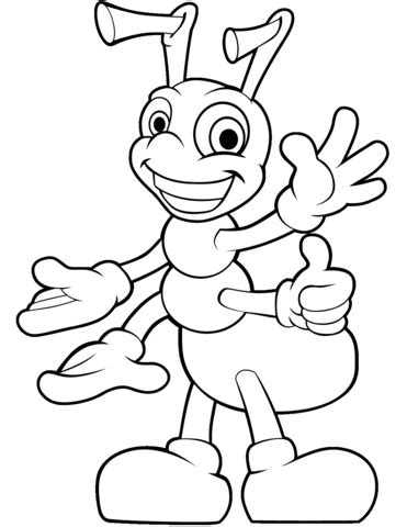 Cute Cartoon Ant coloring page | Free Printable Coloring Pages