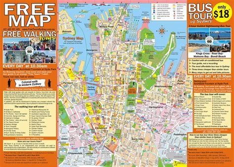 Attrazioni Di Sydney Mappa Mappa Delle Attrazioni Di Sydney Australia ...