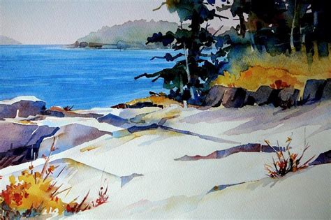 Maine Coast | Watercolor landscape paintings, Watercolor art ...