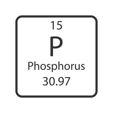 Phosphorus symbol. Chemical element of the periodic table. Vector ...