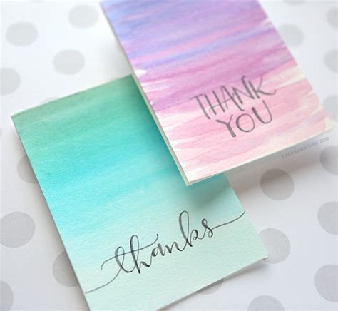 Easy DIY Thank You Cards (Ombré Watercolor) – kwernerdesign blog